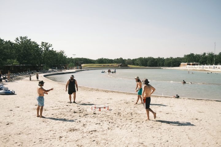 people having fun on the beach