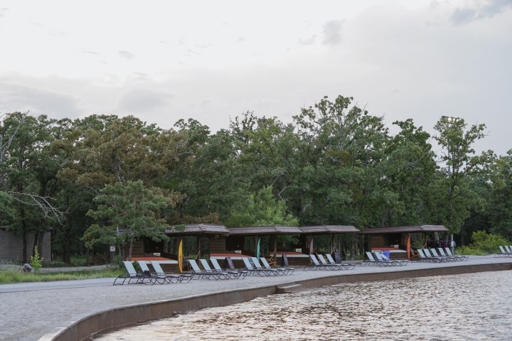 Waco Surf beach cabanas, with shaded, front row views of the surf lagoon