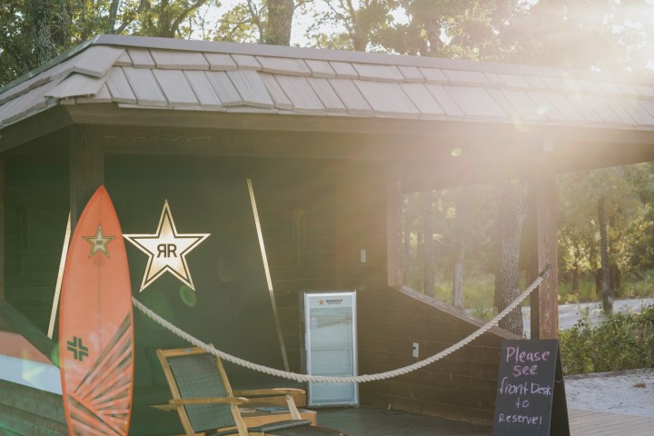 A readily available beach cabana at Waco Surf