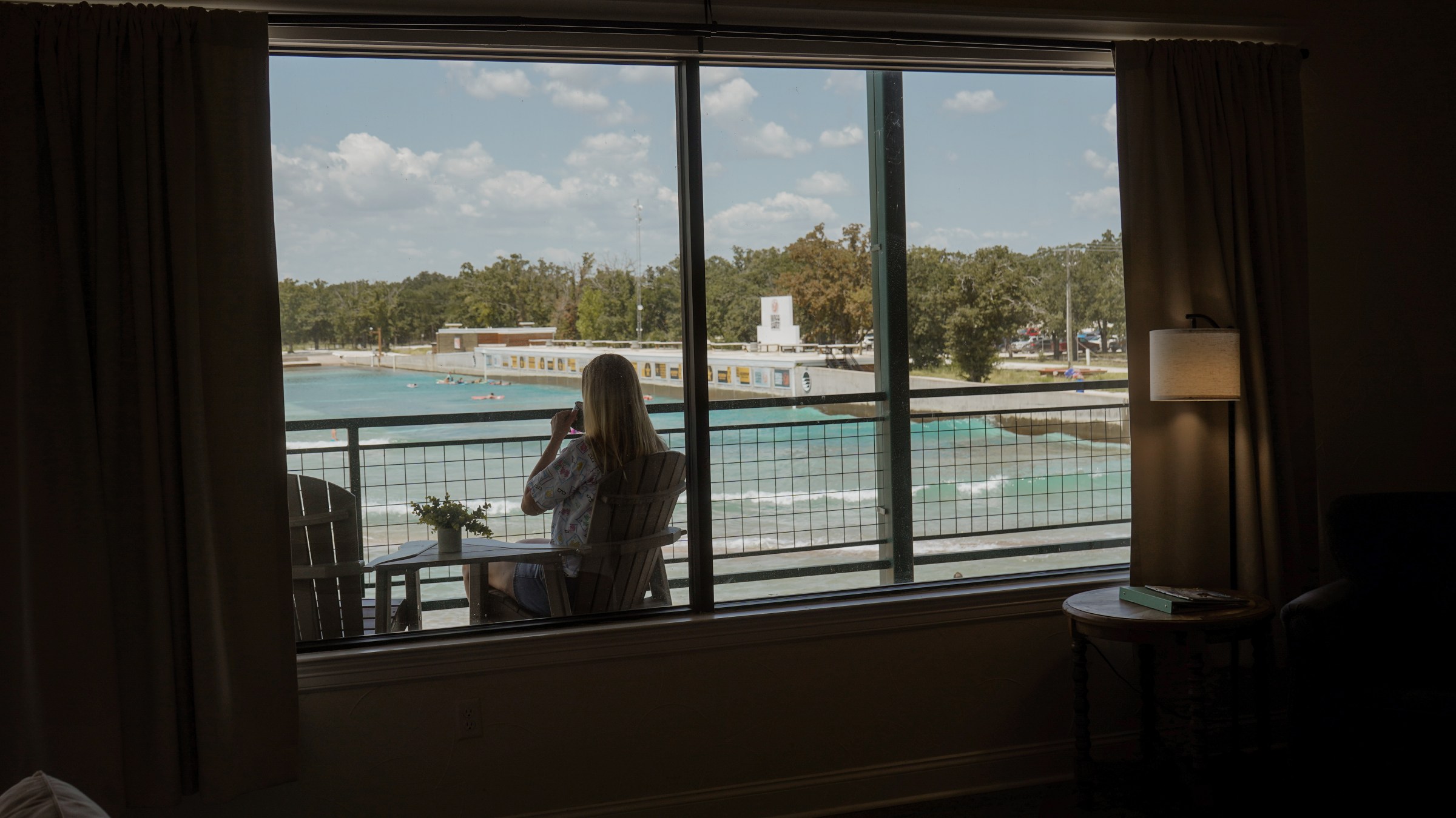 View from The Malibu Suite window, a lodging option at Waco Surf