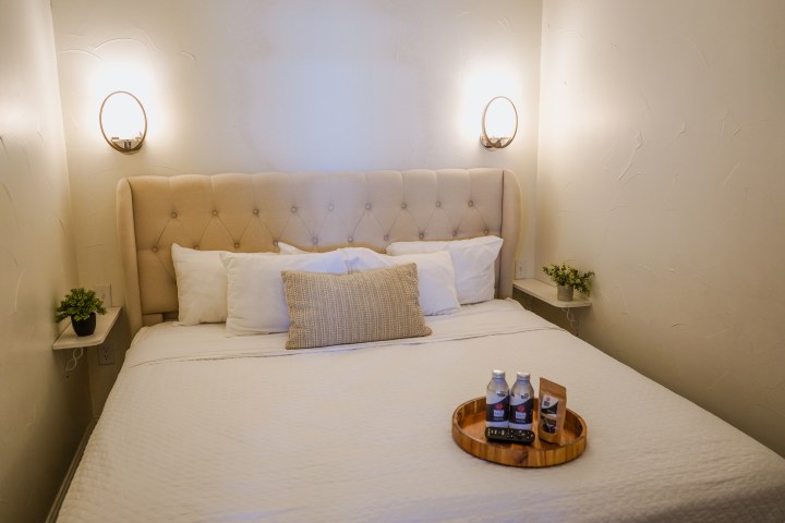 Bedroom in The Malibu Suite, a lodging option at Waco Surf