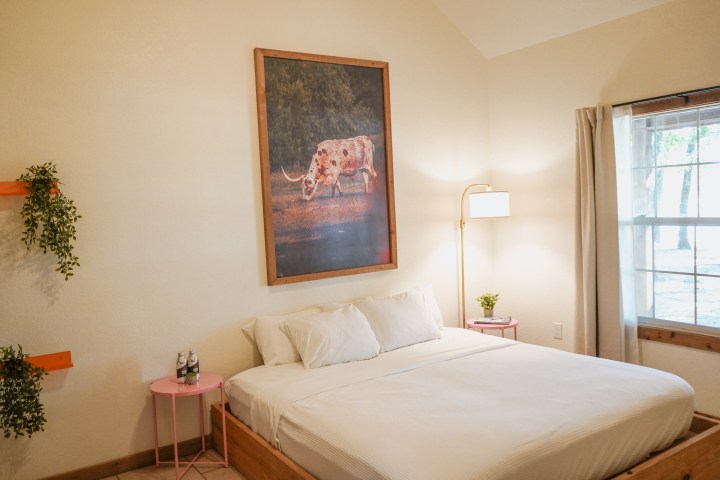 Standard cabin bedroom, a lodging option at Waco Surf