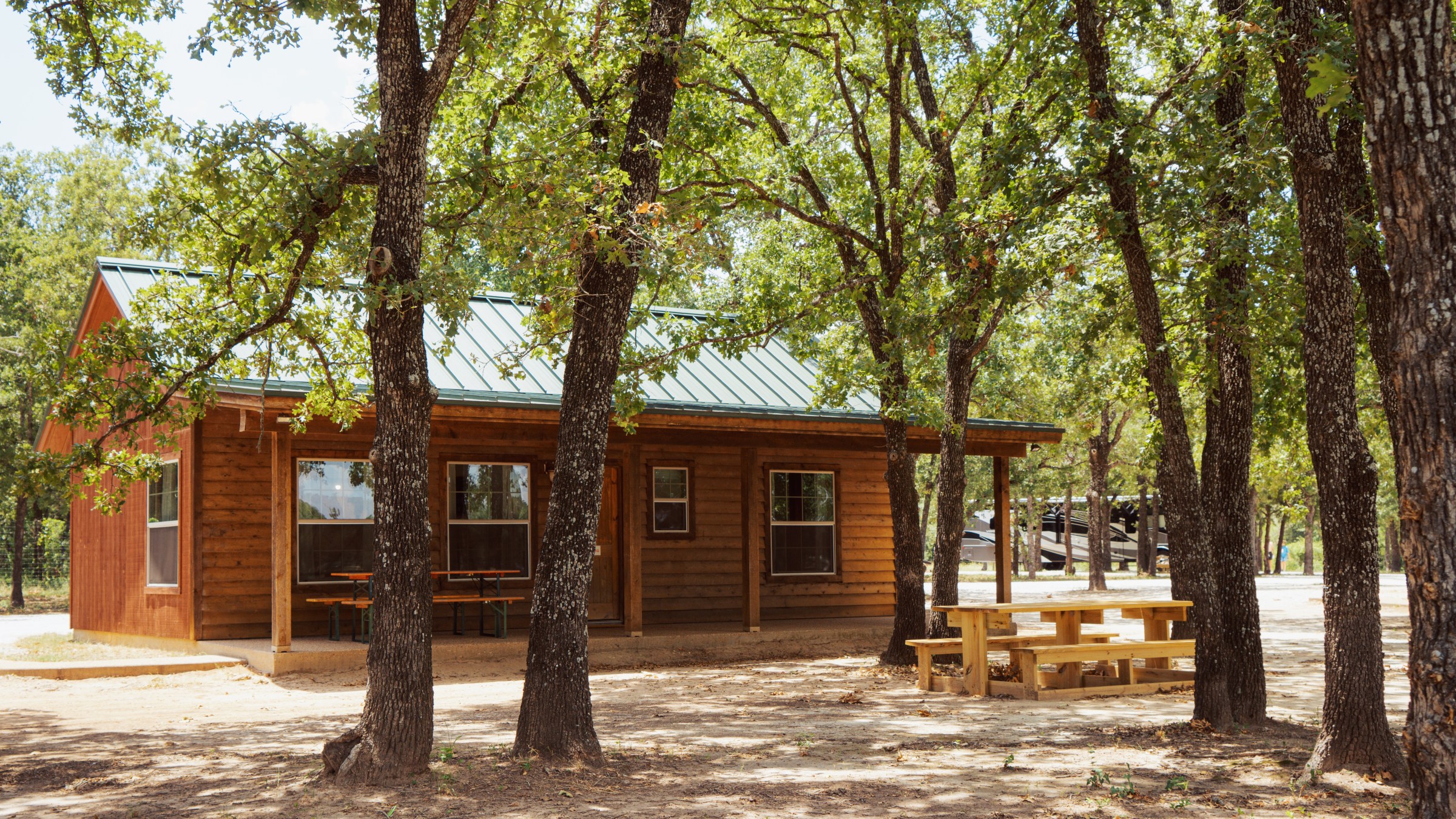 Cabins available to rent, offering a cozy place to escape