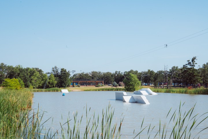 Cable Park at Waco Surf with rails and features